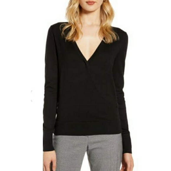 Halogen Faux Wrap Sweater SZ XS - Picture 1 of 6